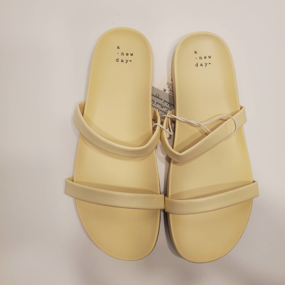 Women's Nadine Skinny Strap Sandals in Yellow - A New Day, 9